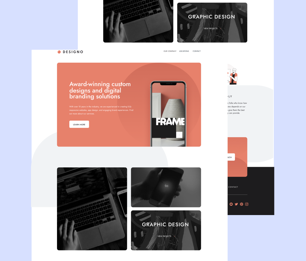 A mockup of a project