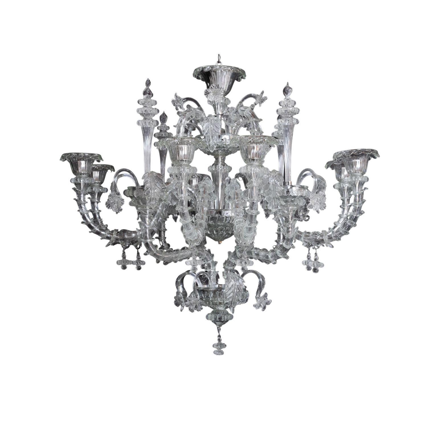 Lampadario Gaia Cristallo – Stile Rezzonico in vetro di Murano