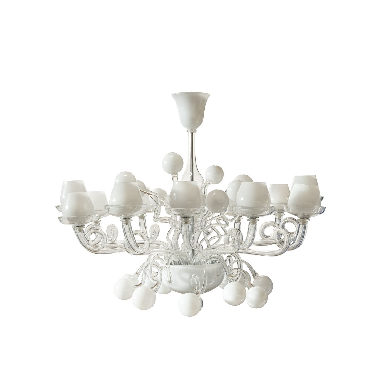 Lámpara de techo de cristal de Murano blanco cristal Sander de estilo moderno