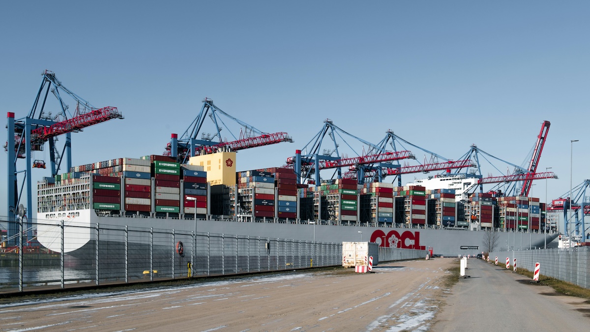 Container Shipping Terminal at Hamburg Port