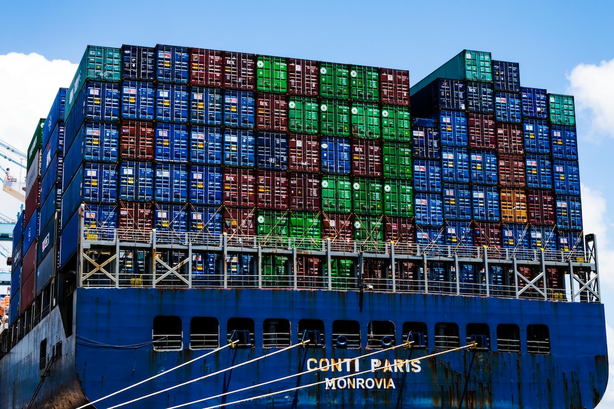 View of a Loaded with Containers Cargo Ship More info Share