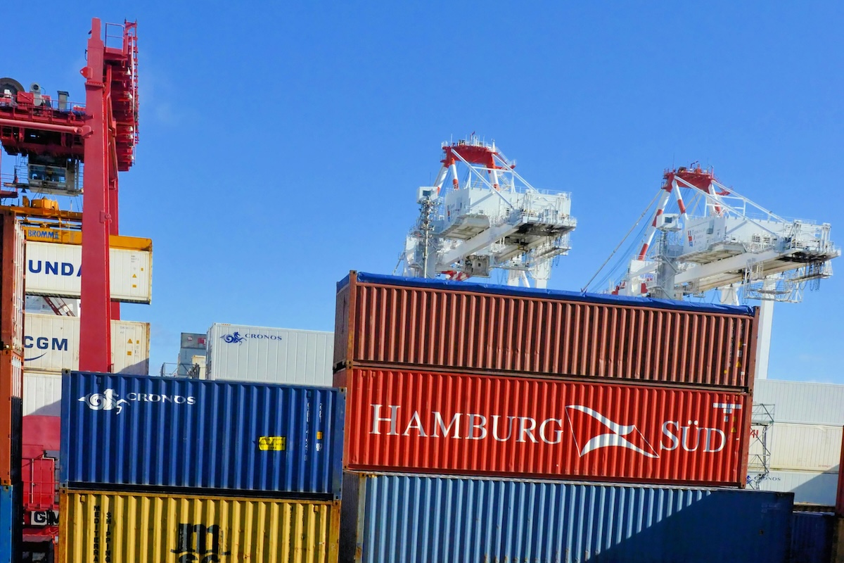 Pile Of Intermodal Containers More info Share