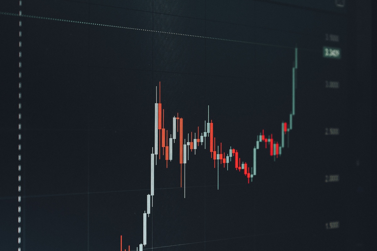 Analyzing a bullish financial chart highlighting a significant upward trend in the market.