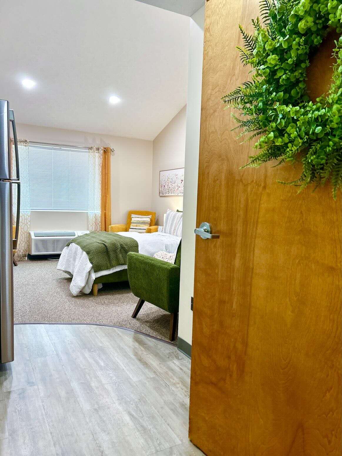 River's Bend Assisted Living Studio view from door.