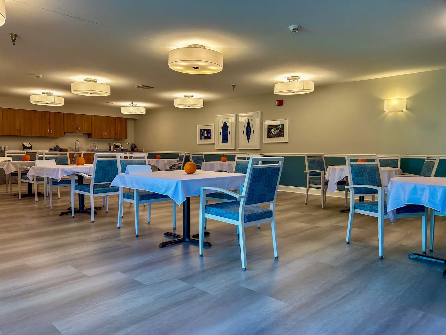Dining room and activity space at River's Bend Assisted Living.