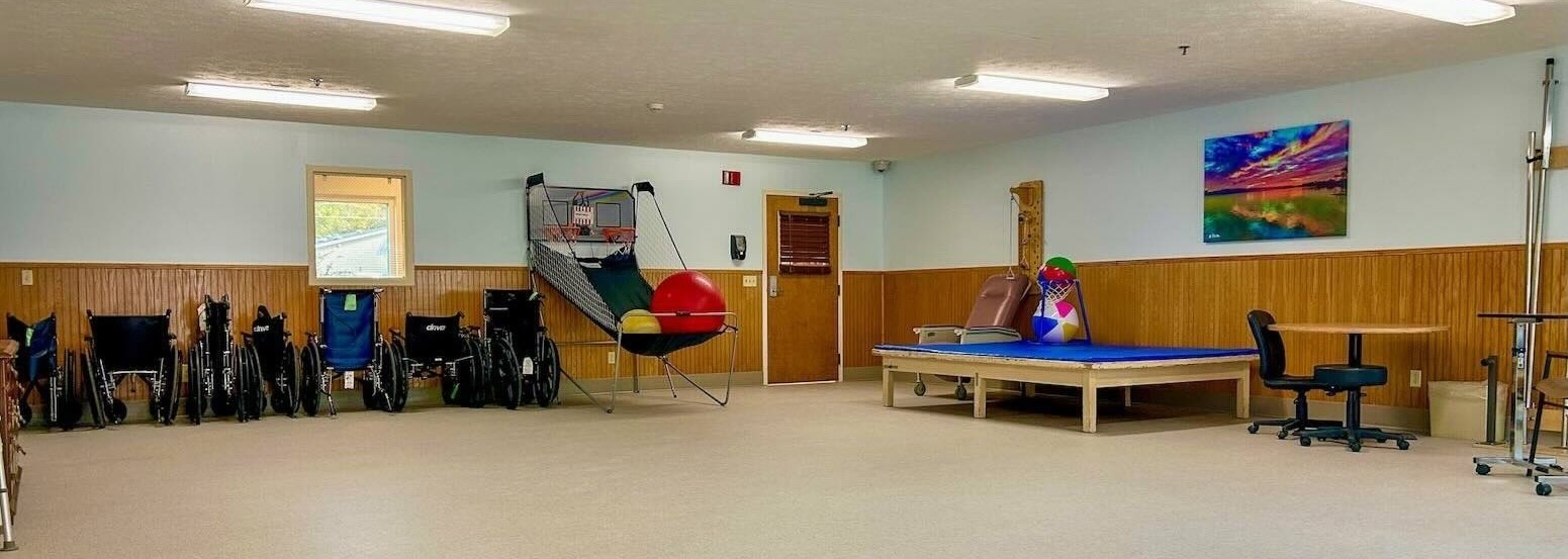 Rehabilitation Gym showing equipment at River's Bend.