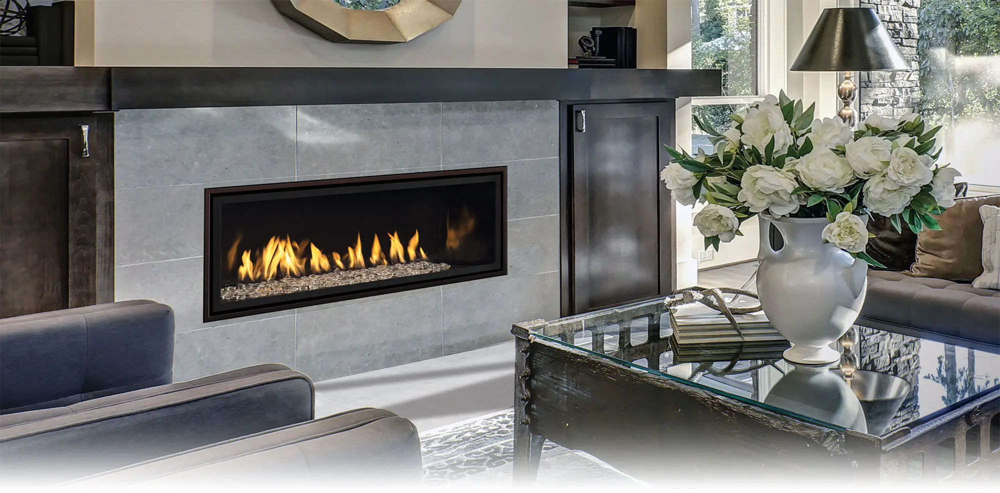 Modern linear fireplace design for contemporary Ontario homes