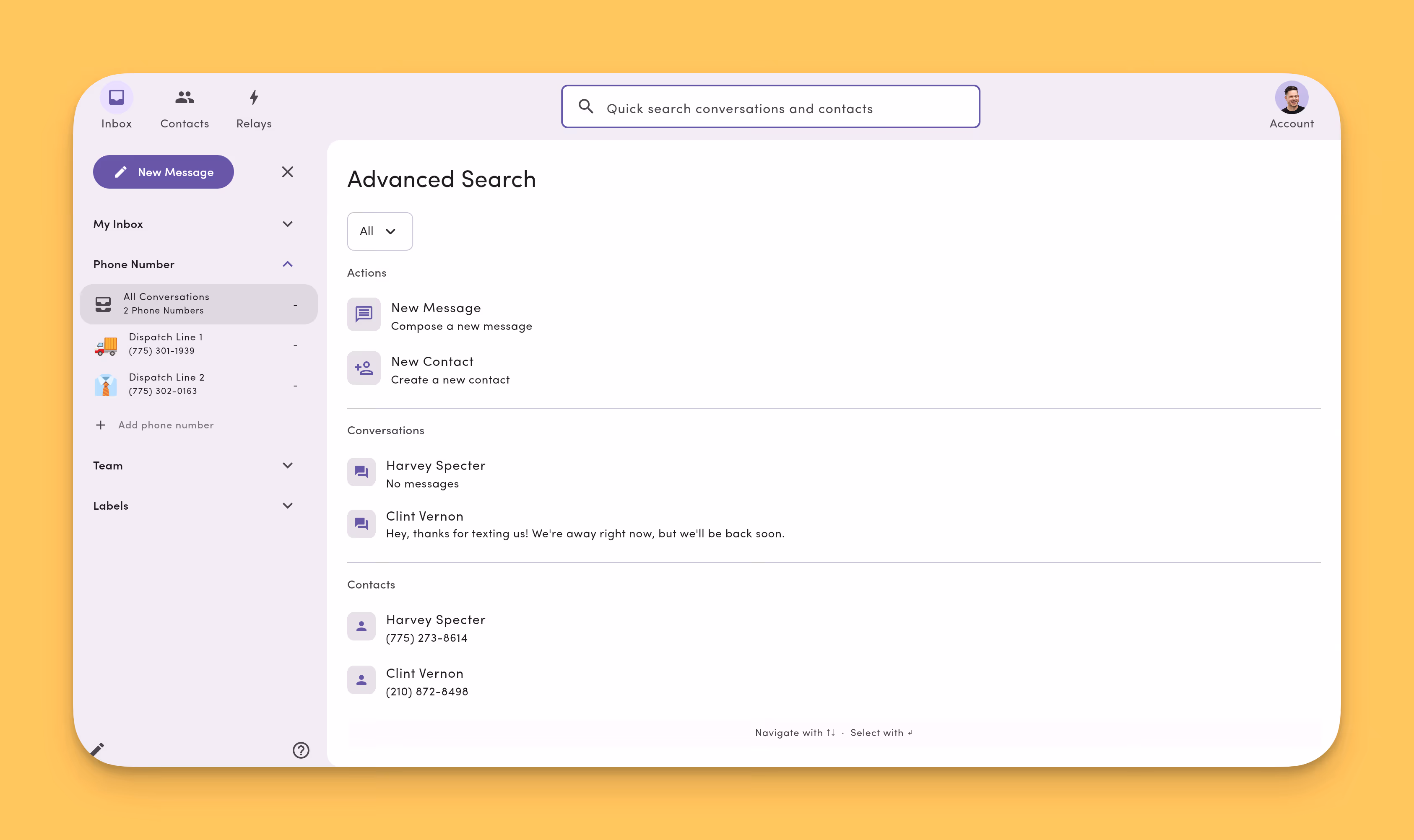 Advanced MessageDesk search
