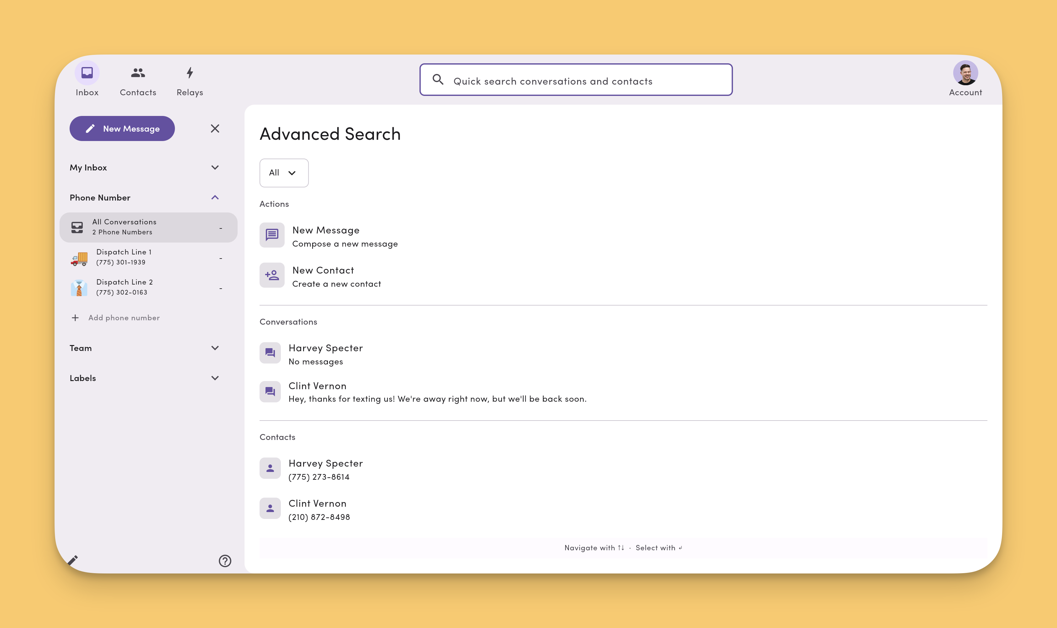 Advanced MessageDesk search