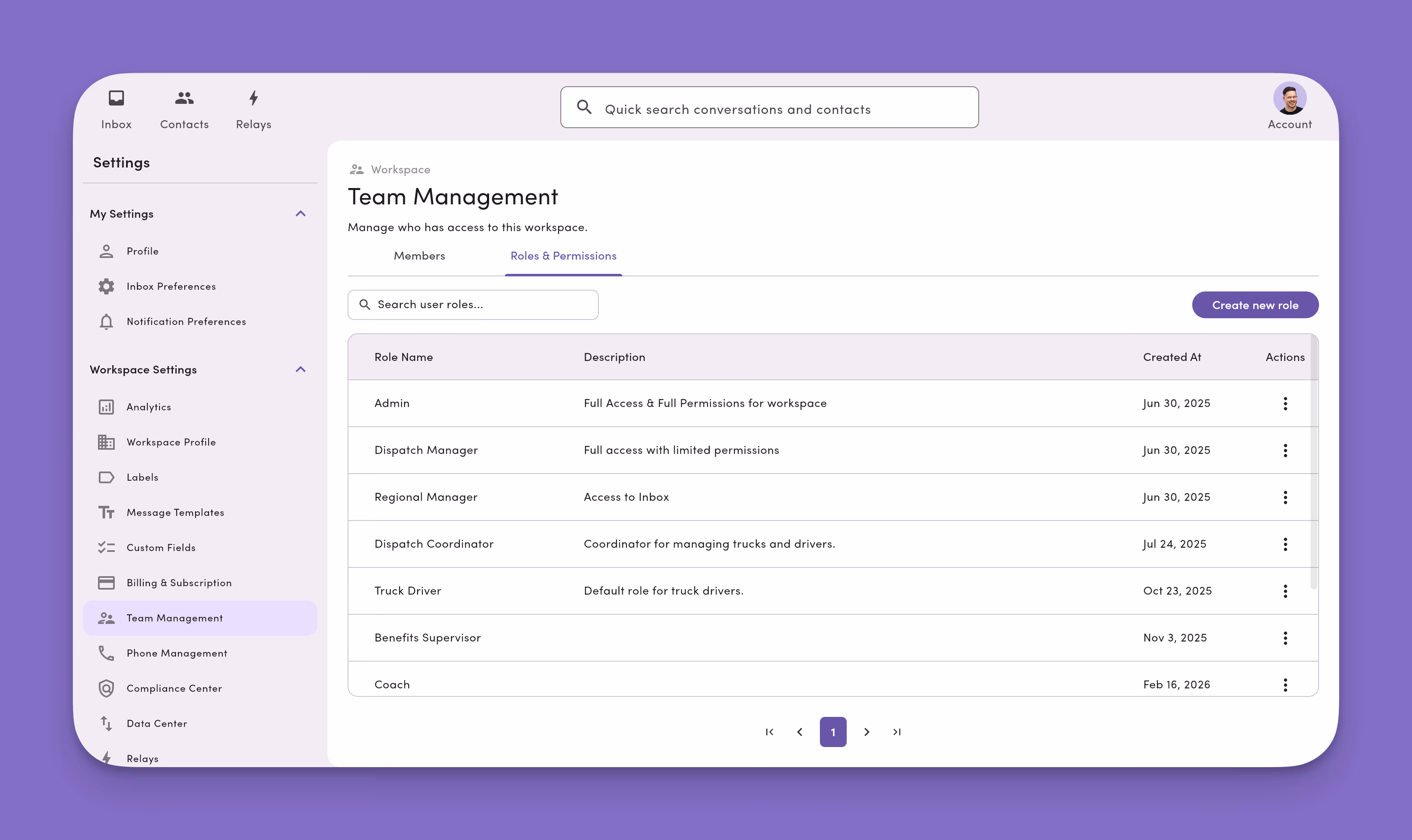 MessageDesk roles and permissions