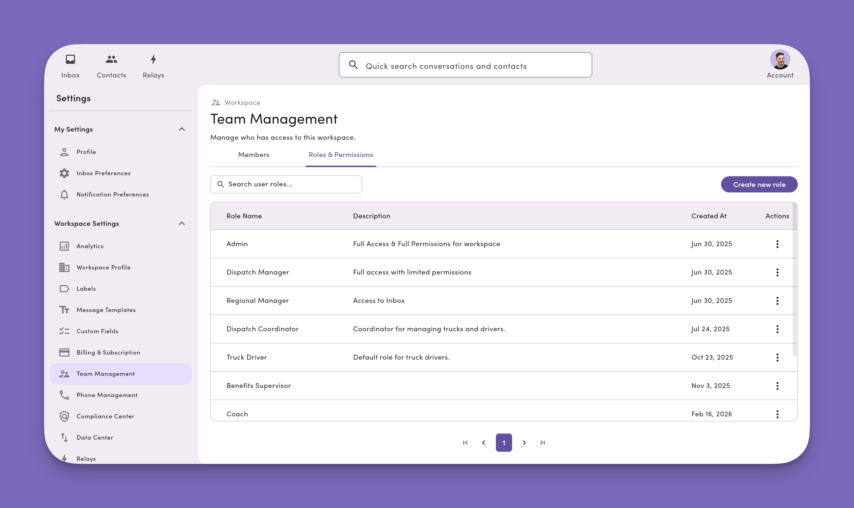 MessageDesk roles and permissions