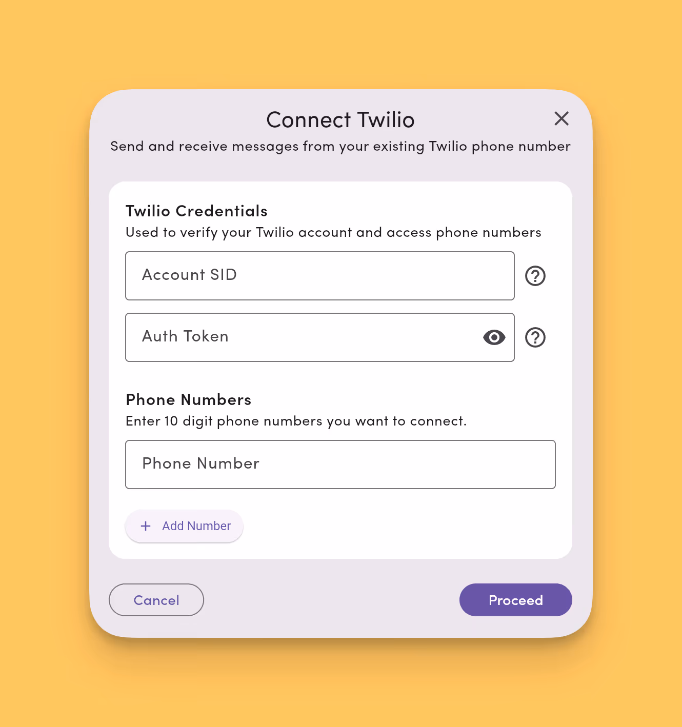 Connect Twilio numbers