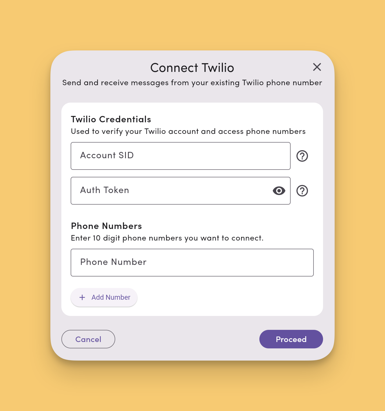 Connect Twilio numbers