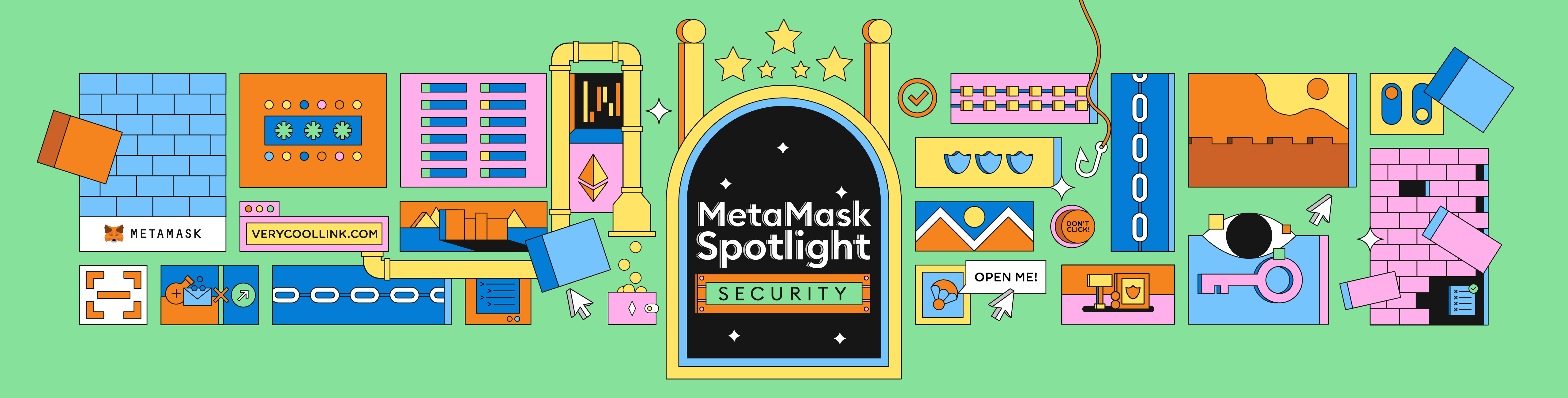 MetaMask Spotlight: Security key visual in a horizontal layout