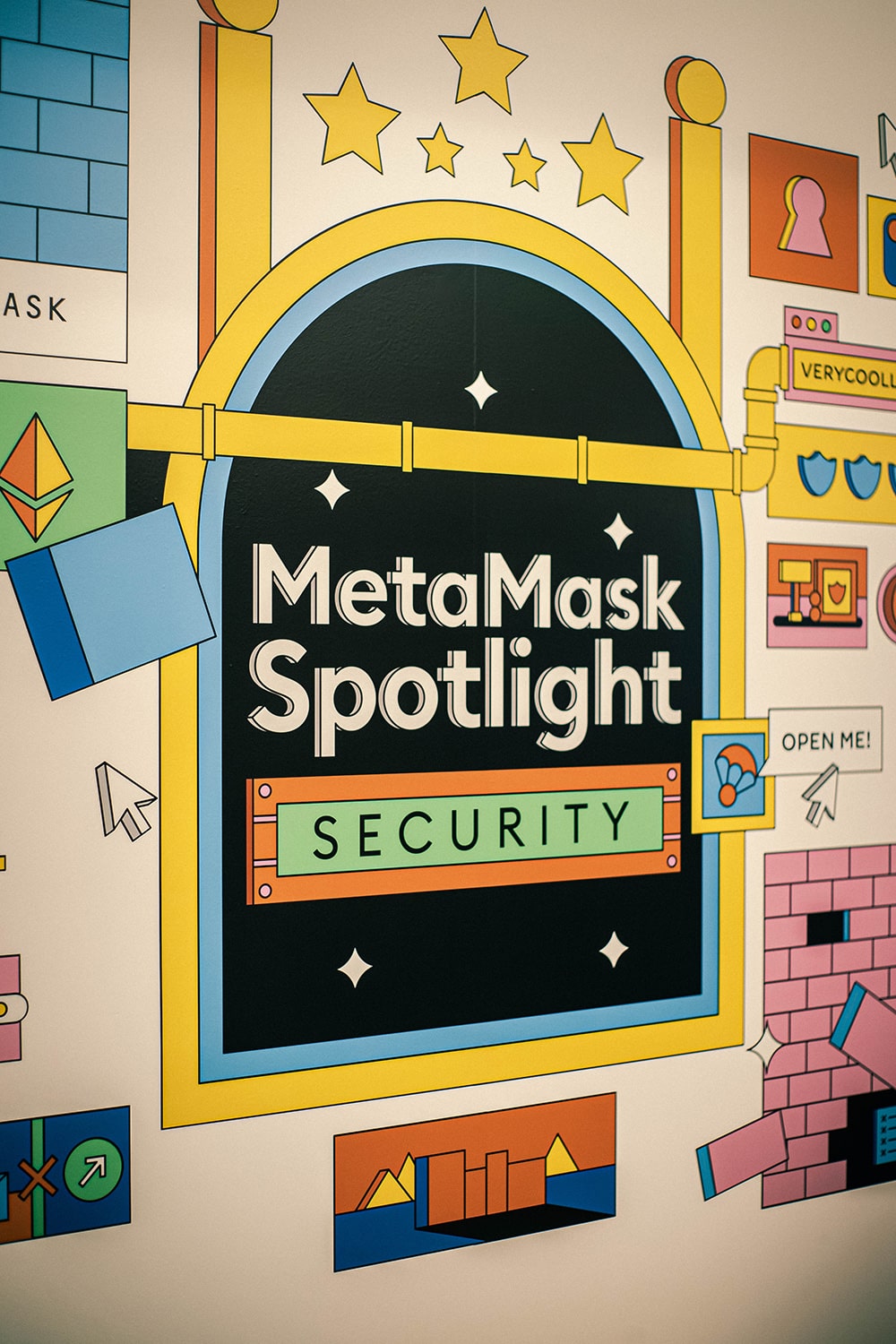 MetaMask Spotlight: Security close-up photo of the mural at ETHDenver 2024