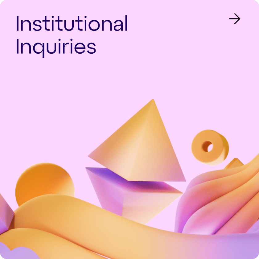 Linea web card with 3D illustration "Institutional Inquiries"