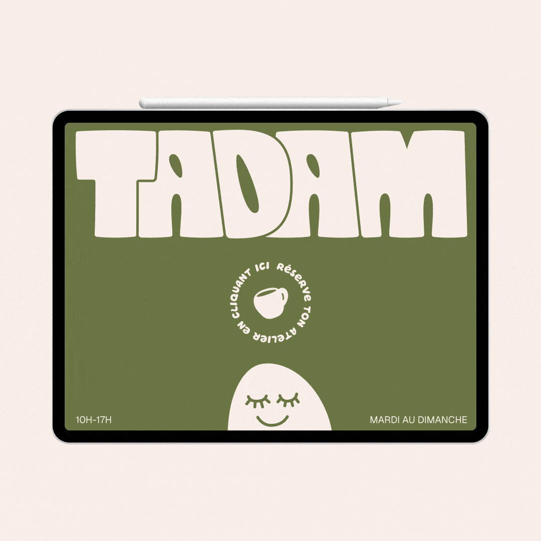 Website landing page for Tadam