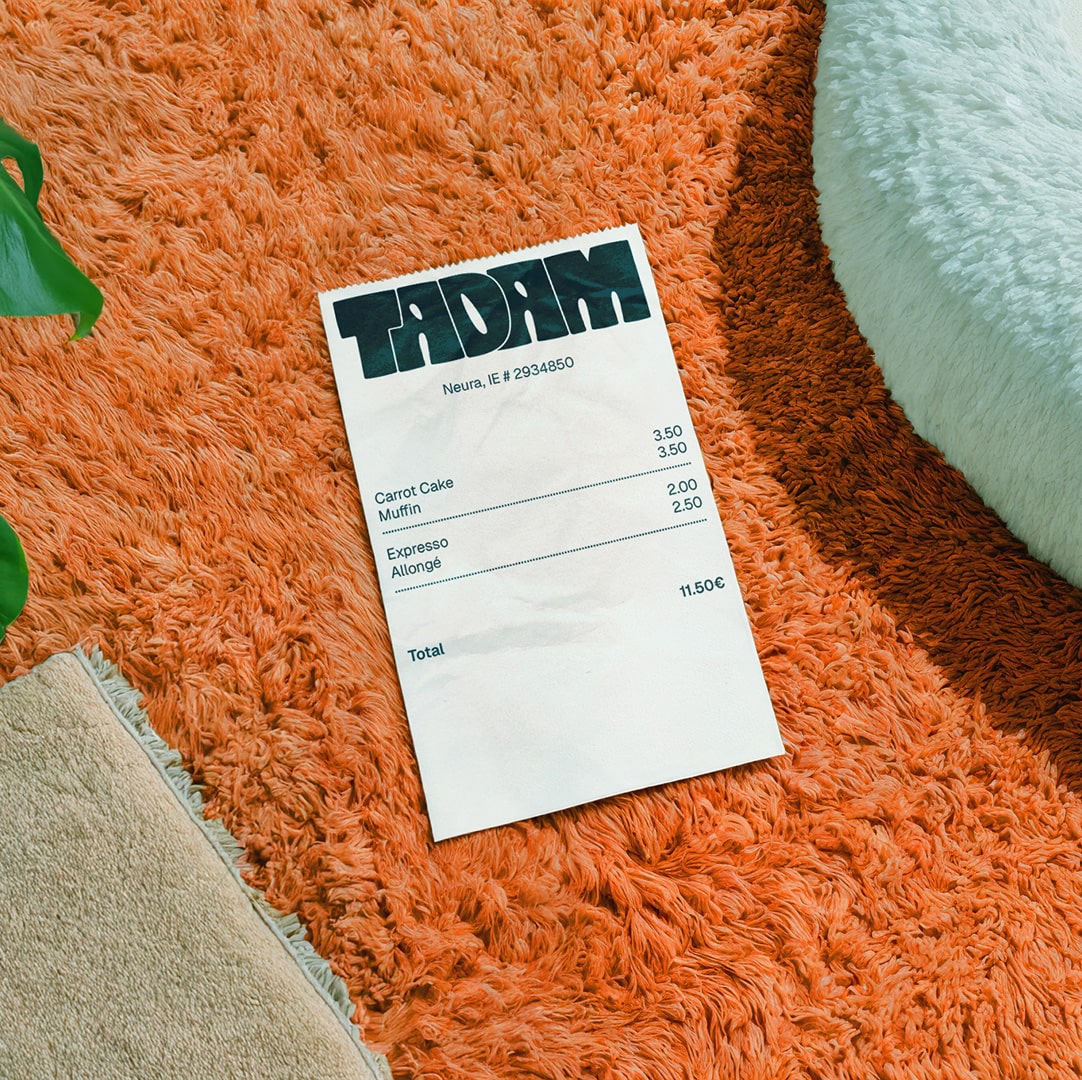 receipt for tadam coffee shop