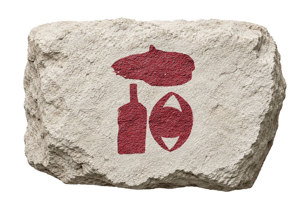 Les Contrebandiers monogram on a rock