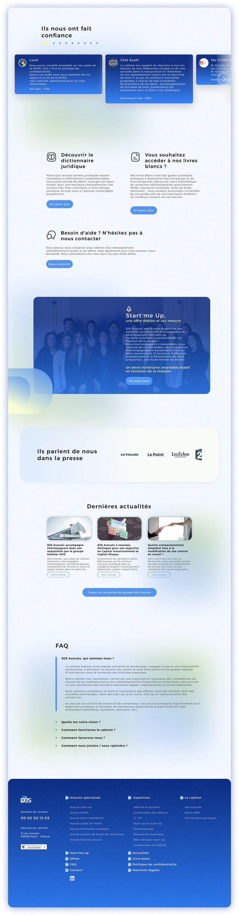 homepage conception UX design