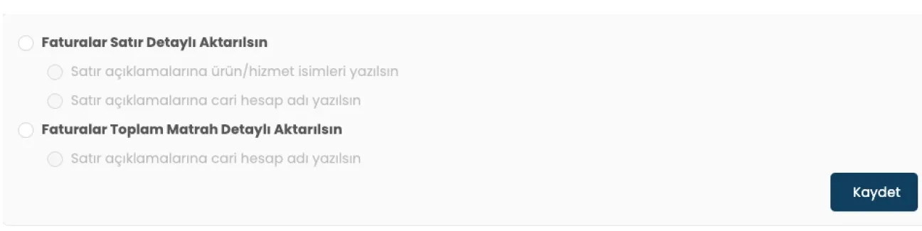 Şekil 26 (Luca Entegrasyonu ve Aktarım Seçenekleri):