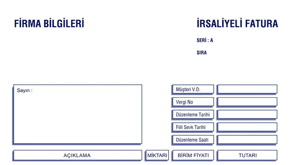 İrsaliyeli Fatura Örneği