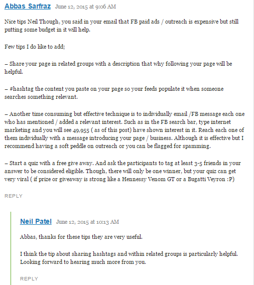 Blog Post Comments