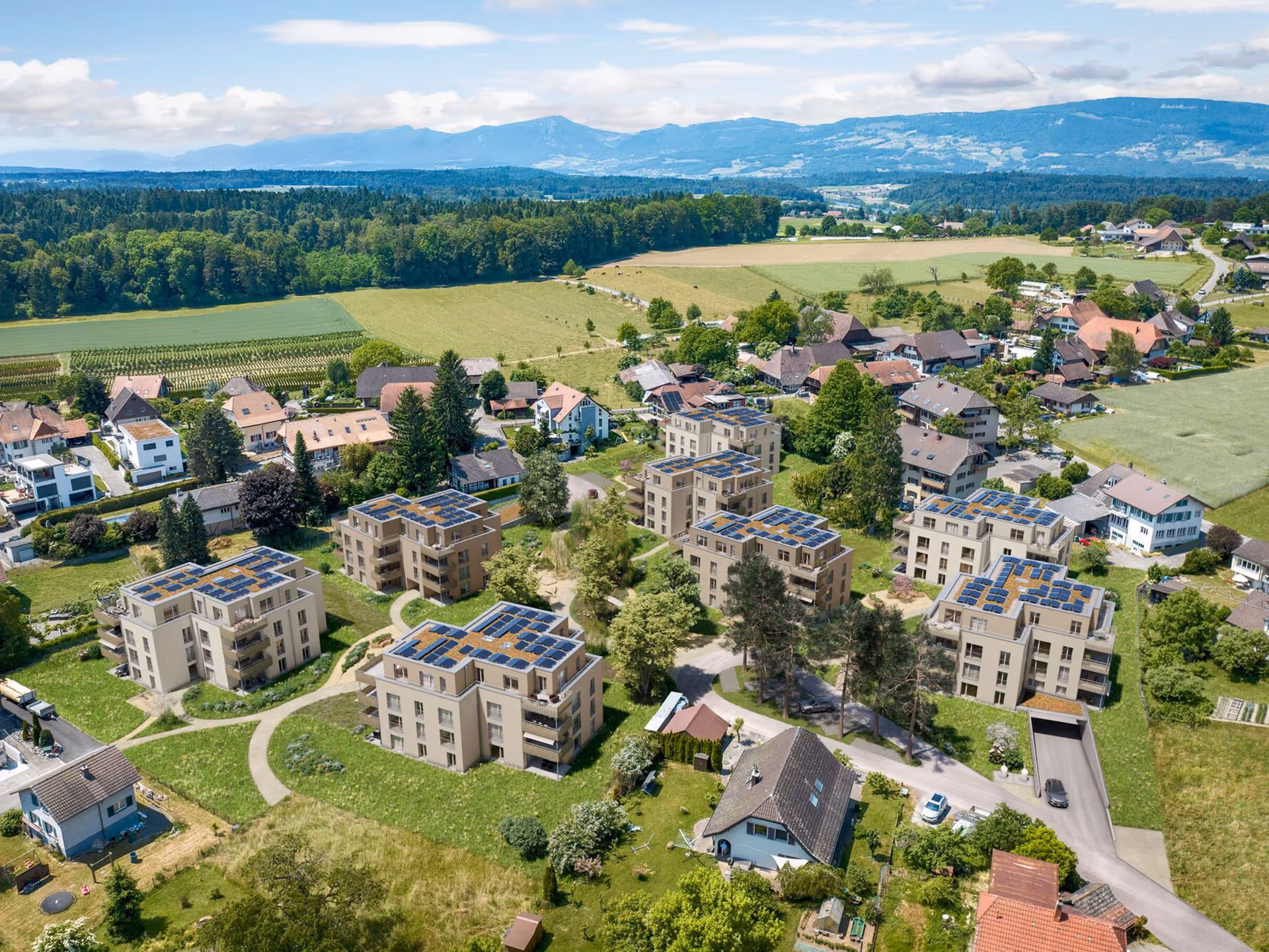 Visualisierung Wohnüberbauung Dorfmatt in Bützberg