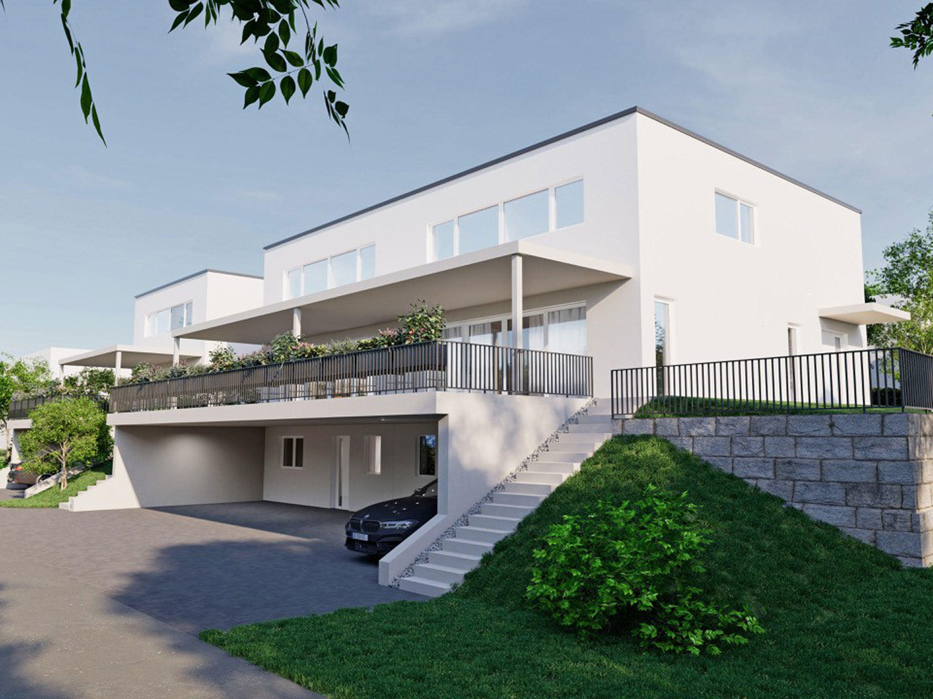 Neubau-Doppeleinfamilienhäuser am Tannenweg in Küngoldingen (Oftringen)