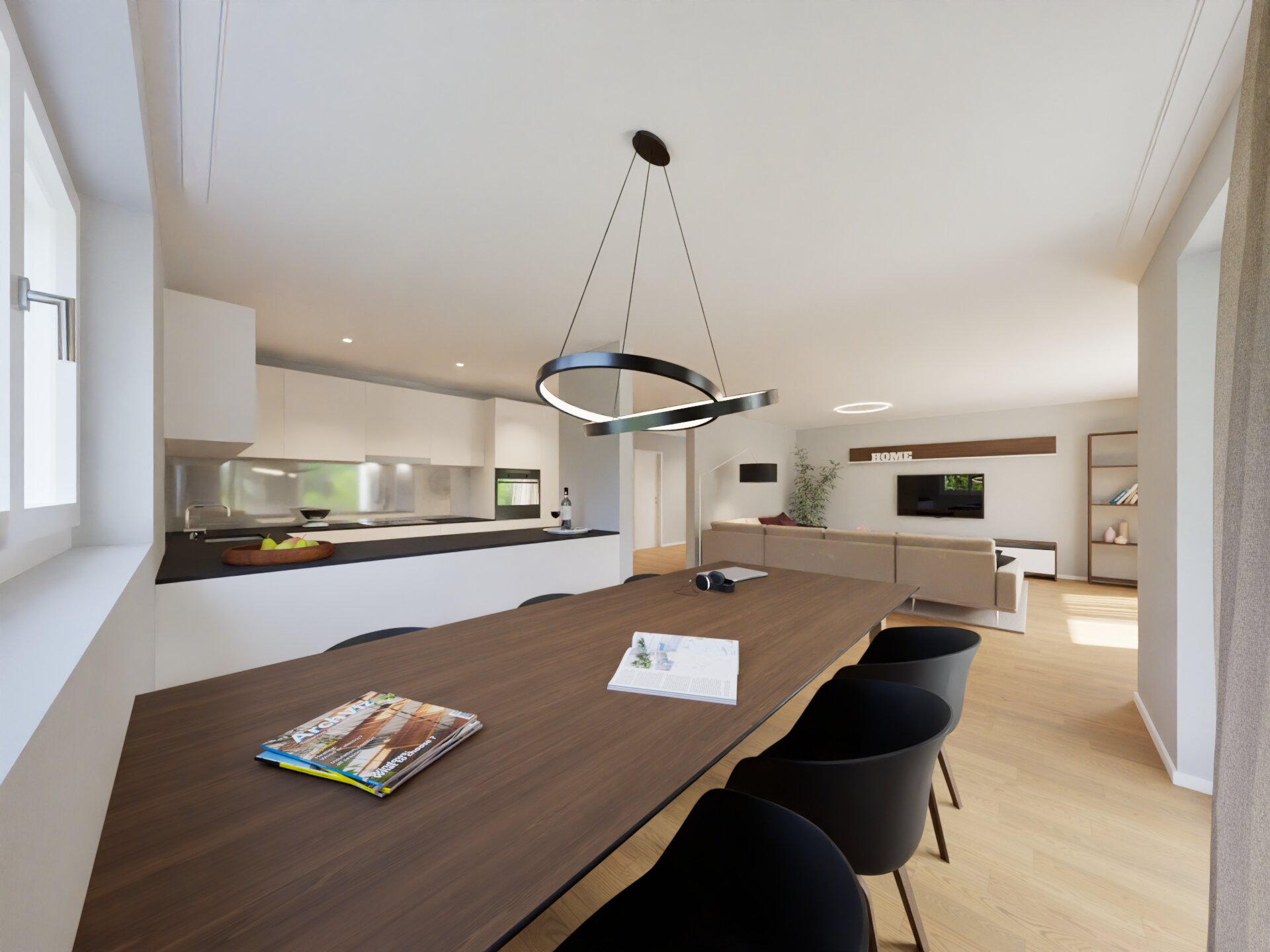 Offene Küche mit Essbereich