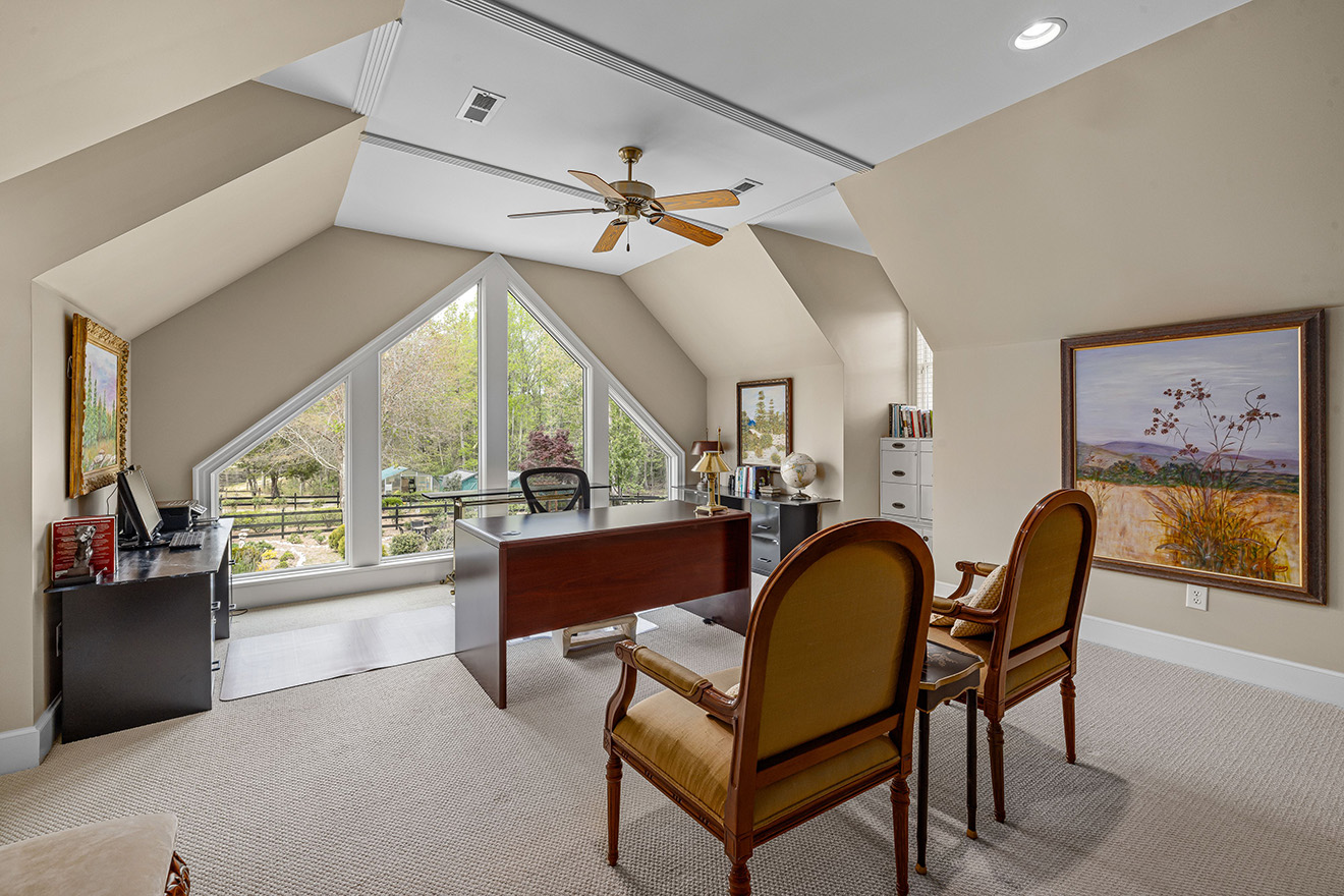 Home office with furniture before AI removal