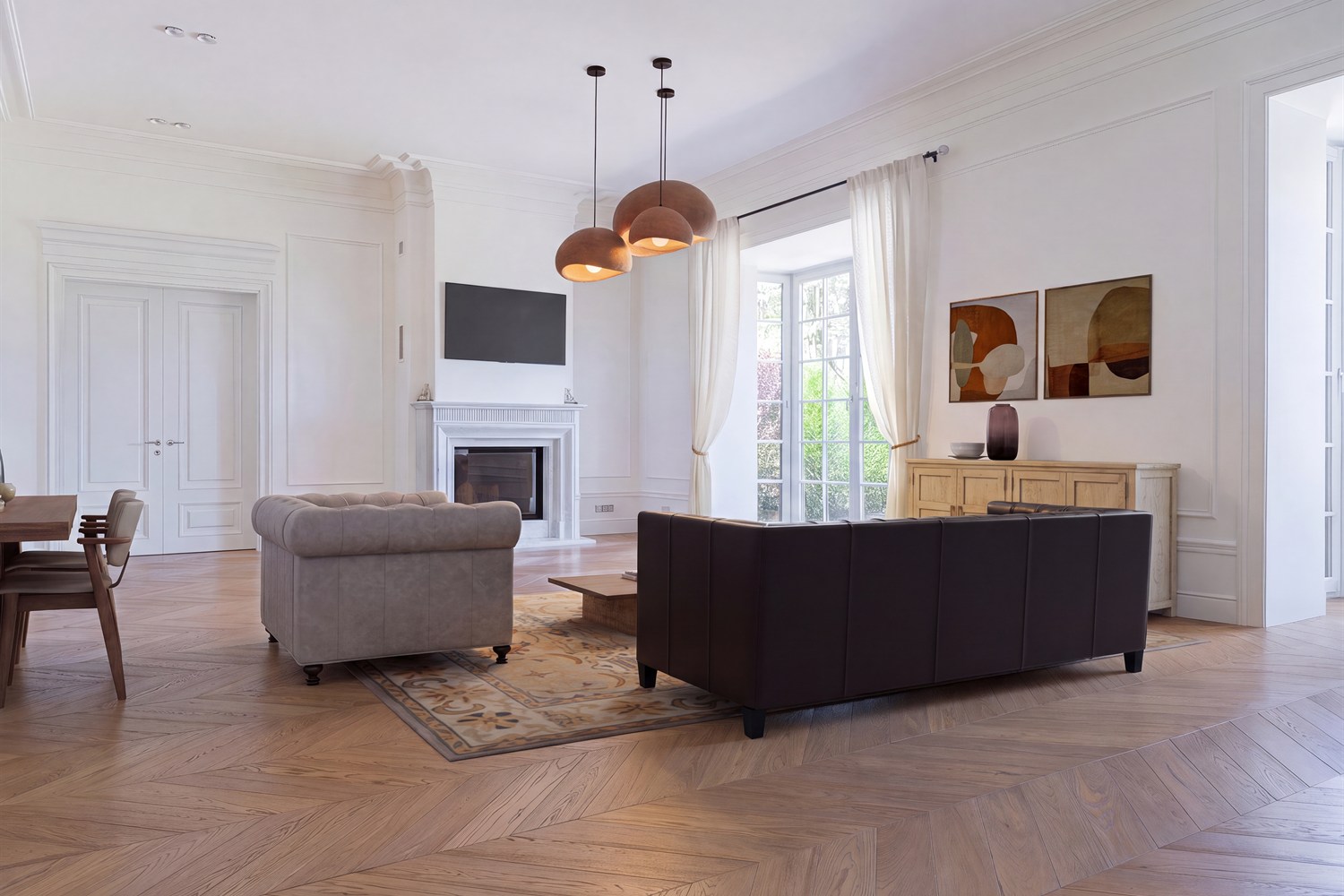 Living room automatically staged by Apply Design