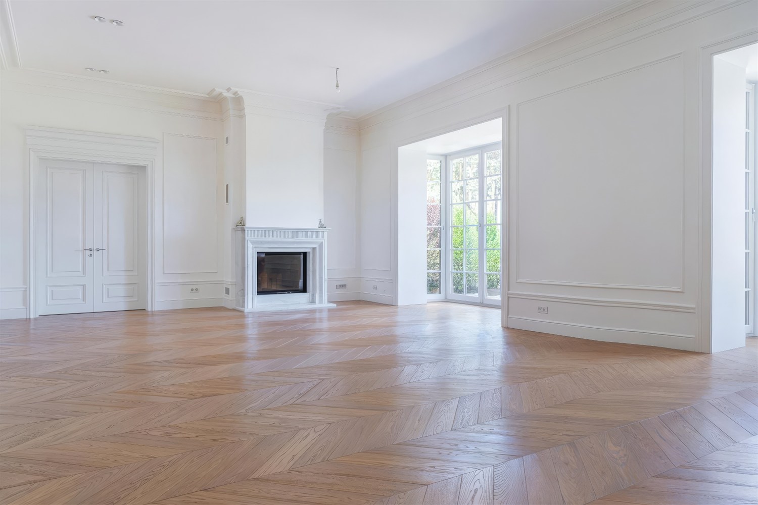 Empty living room before staging