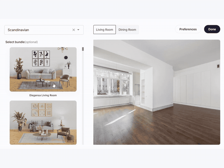 Step 3: AI stages the room and delivers the result