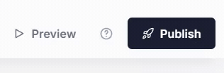 The Preview and Publish buttons in the property website editor