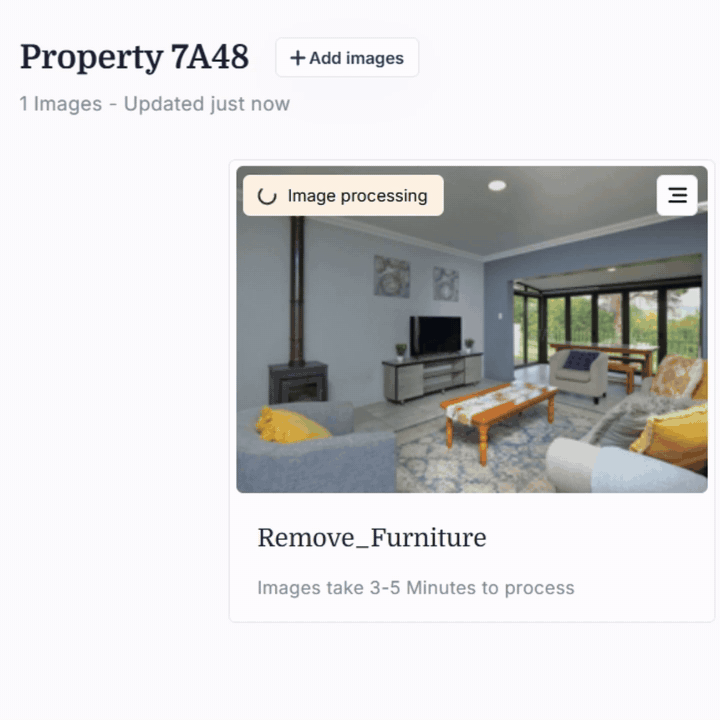 The photo processing in Apply Design and turning into an empty room