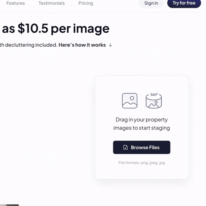 Clicking Try for free on the Apply Design website to create an account