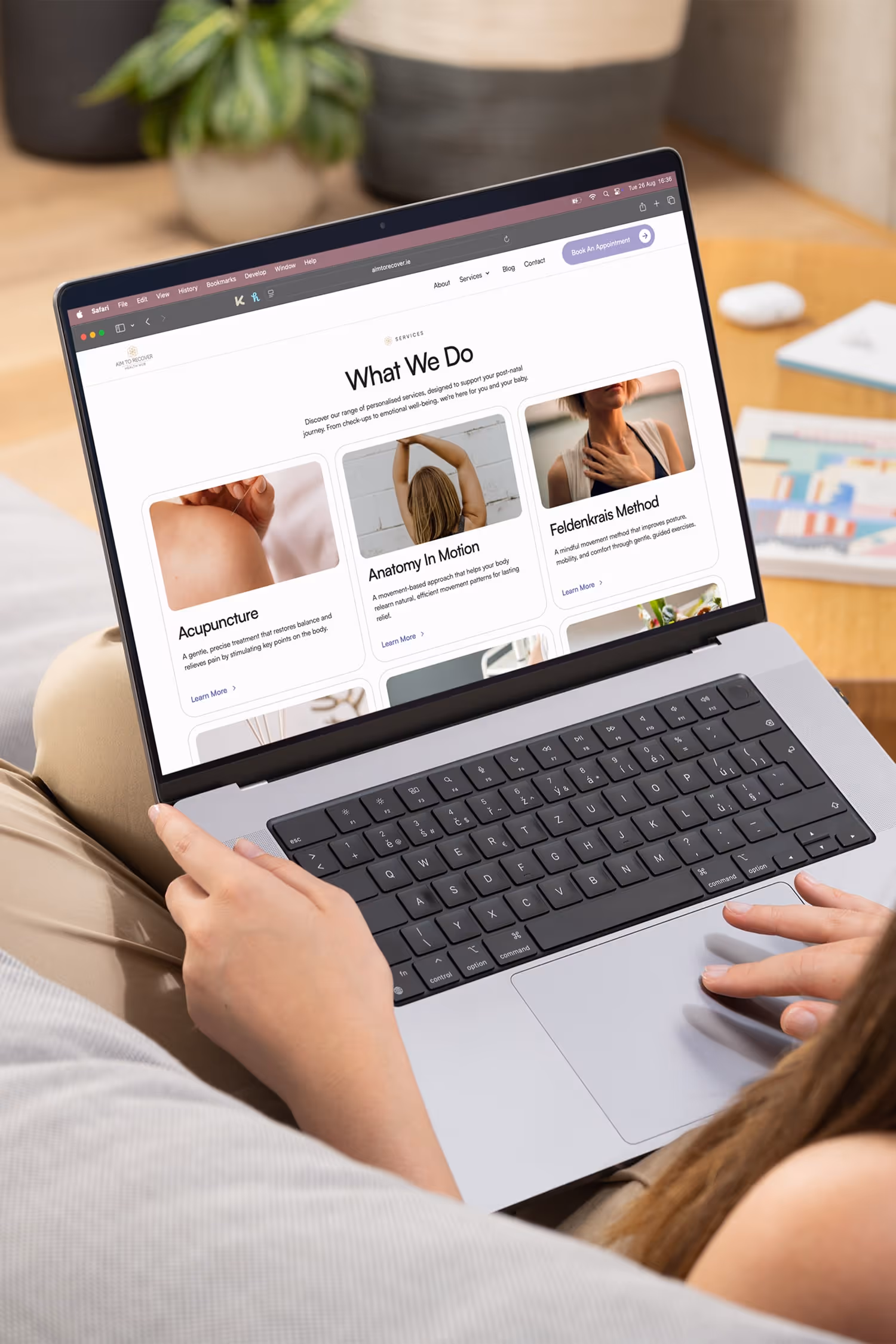 Aim To Recover website mockup on laptop
