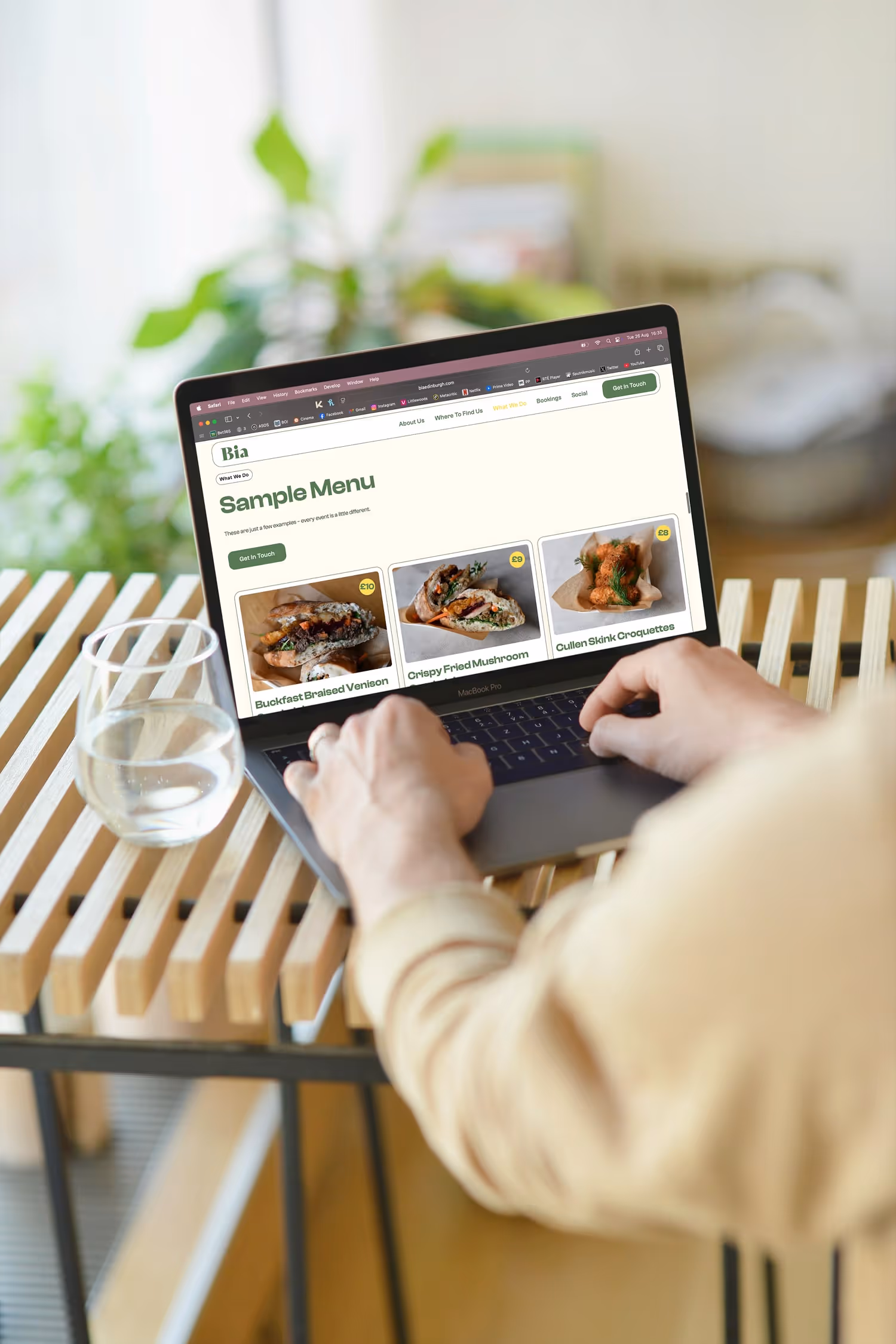 Bia website mockup on laptop
