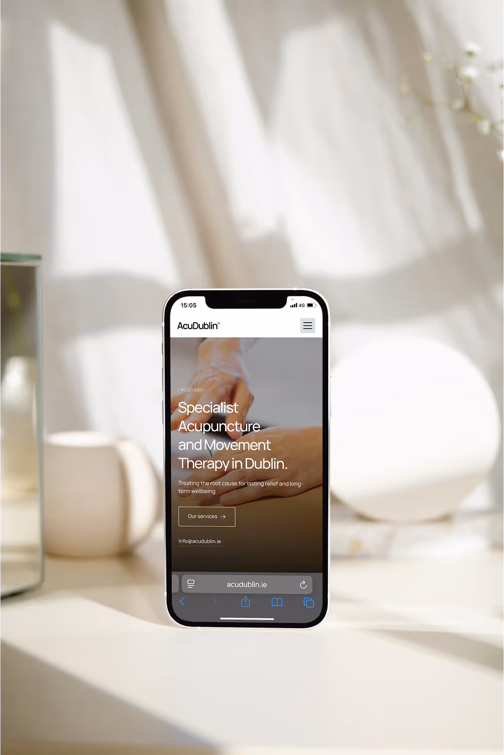 iPhone mockup of AcuDublin website