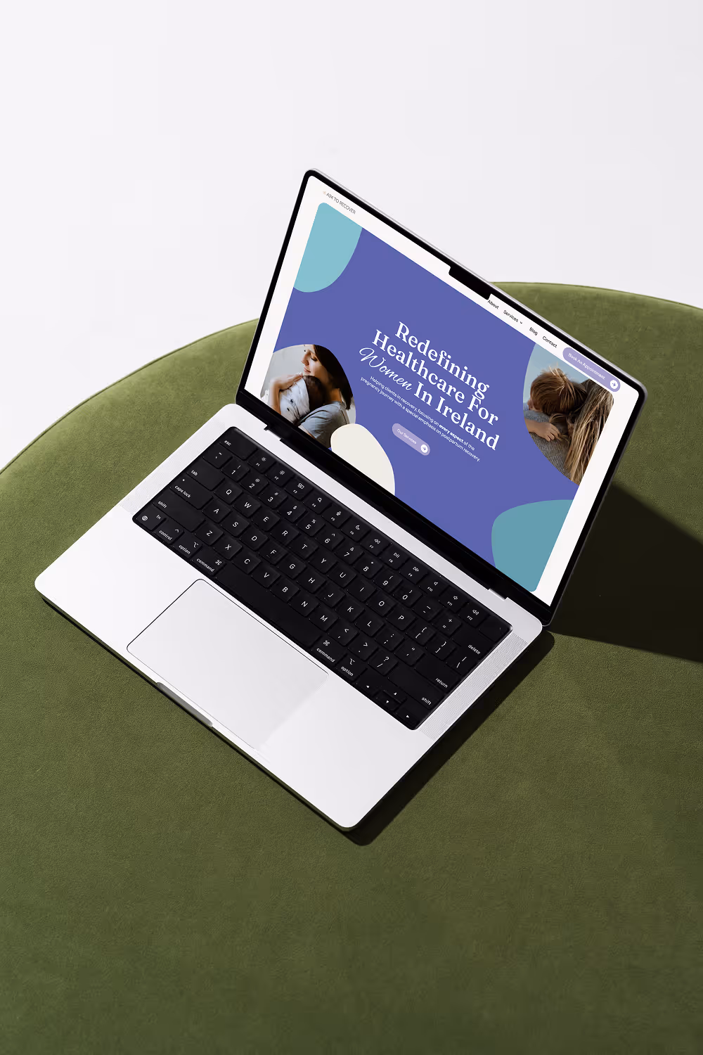 Aim To Recover hero section laptop mockup