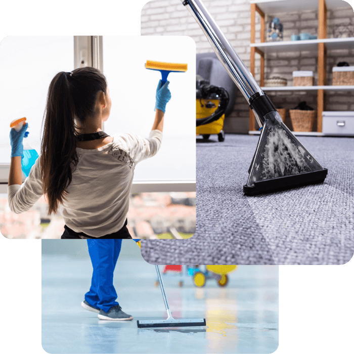 Reinigung von Fenstern, Teppichen und Böden