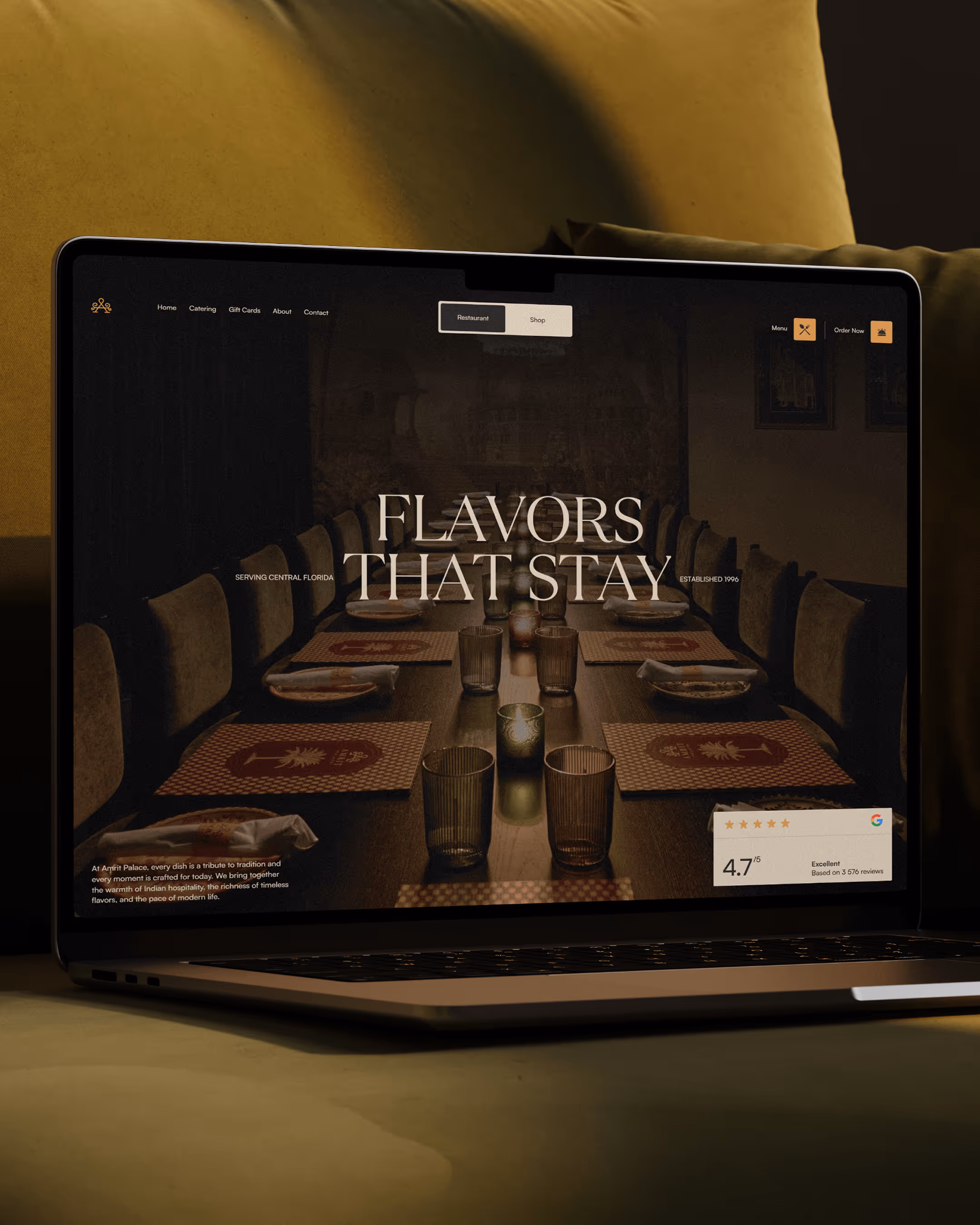 Amrit Palace website, case study, avif