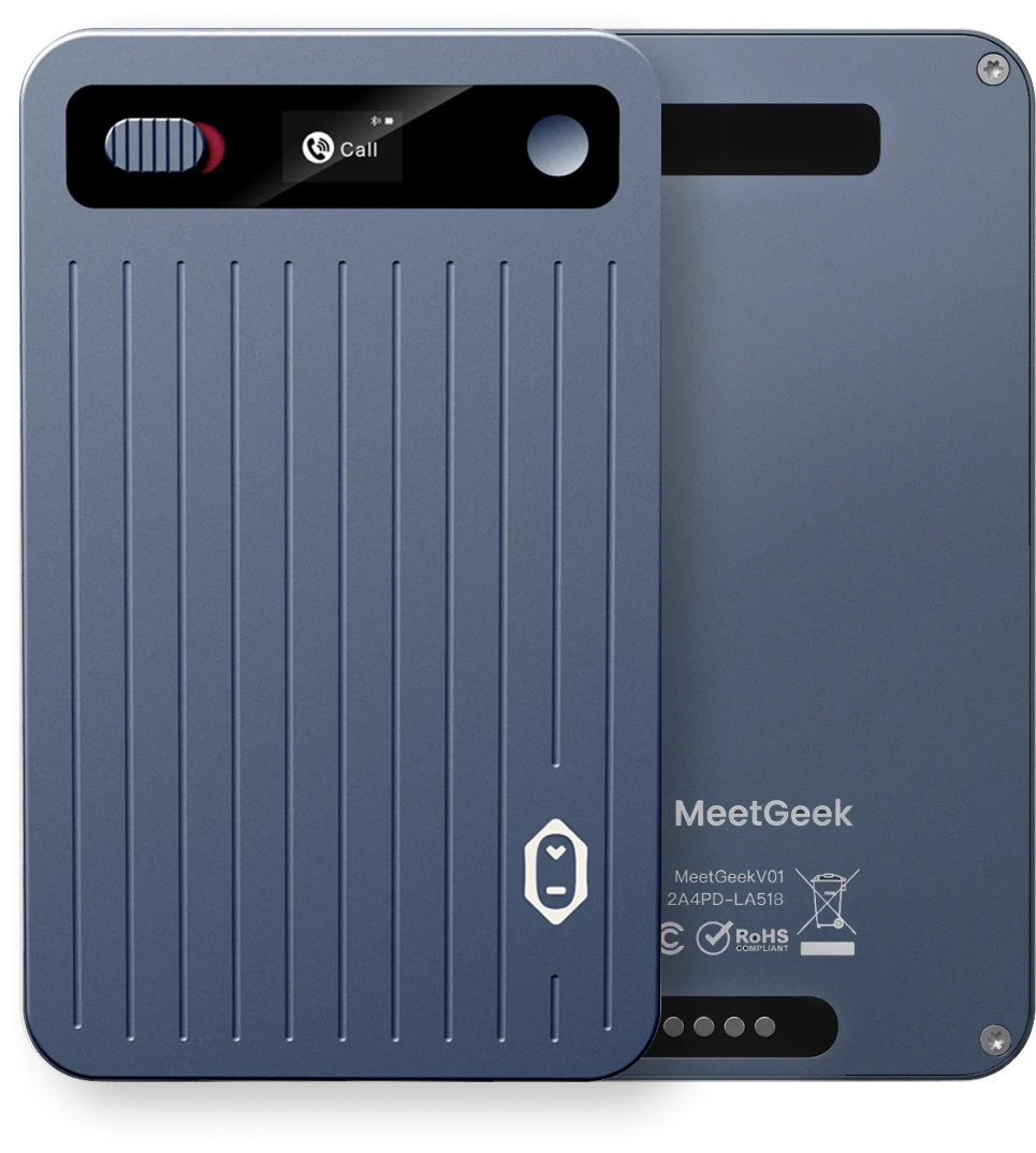 MeetGeek Wave device shown from the front and back