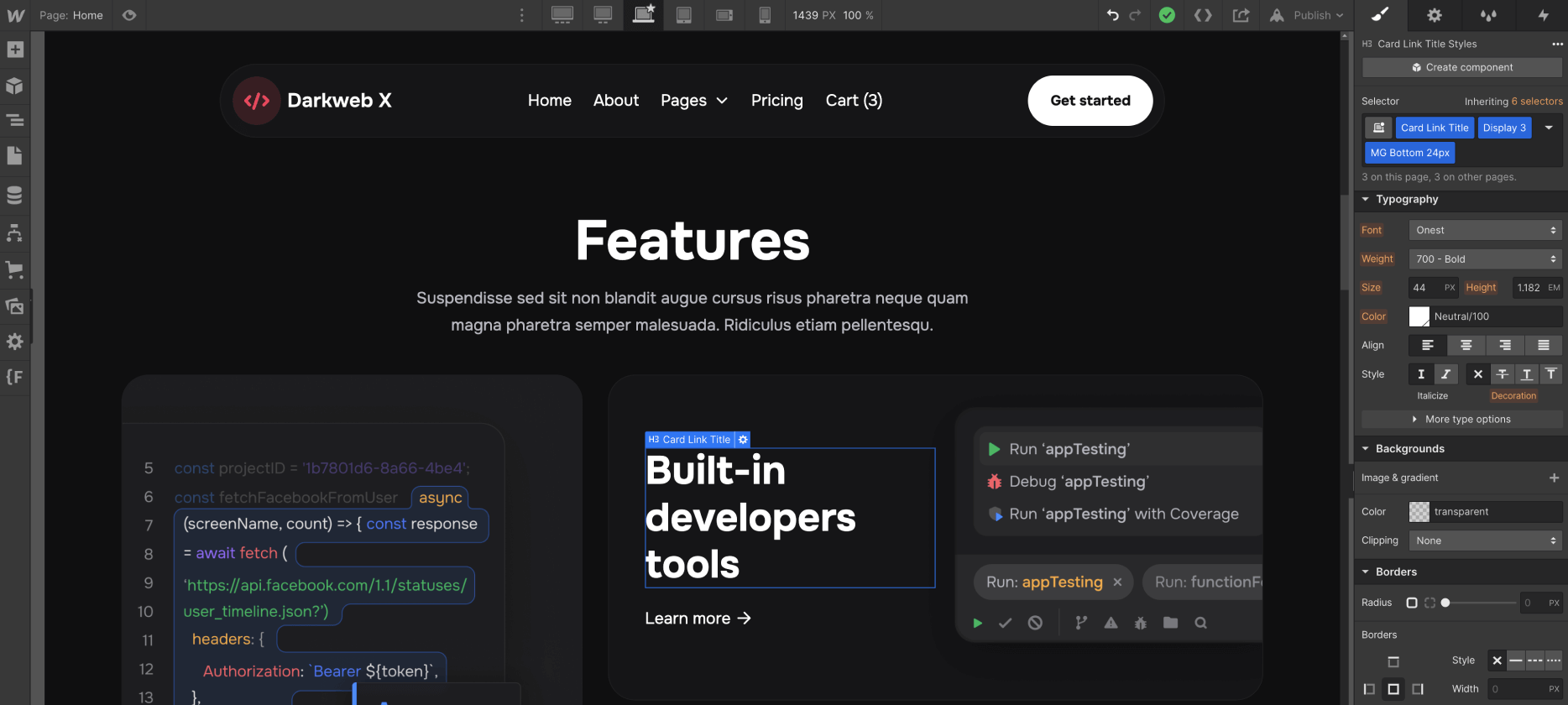 Static Content - Darkweb X Webflow Template