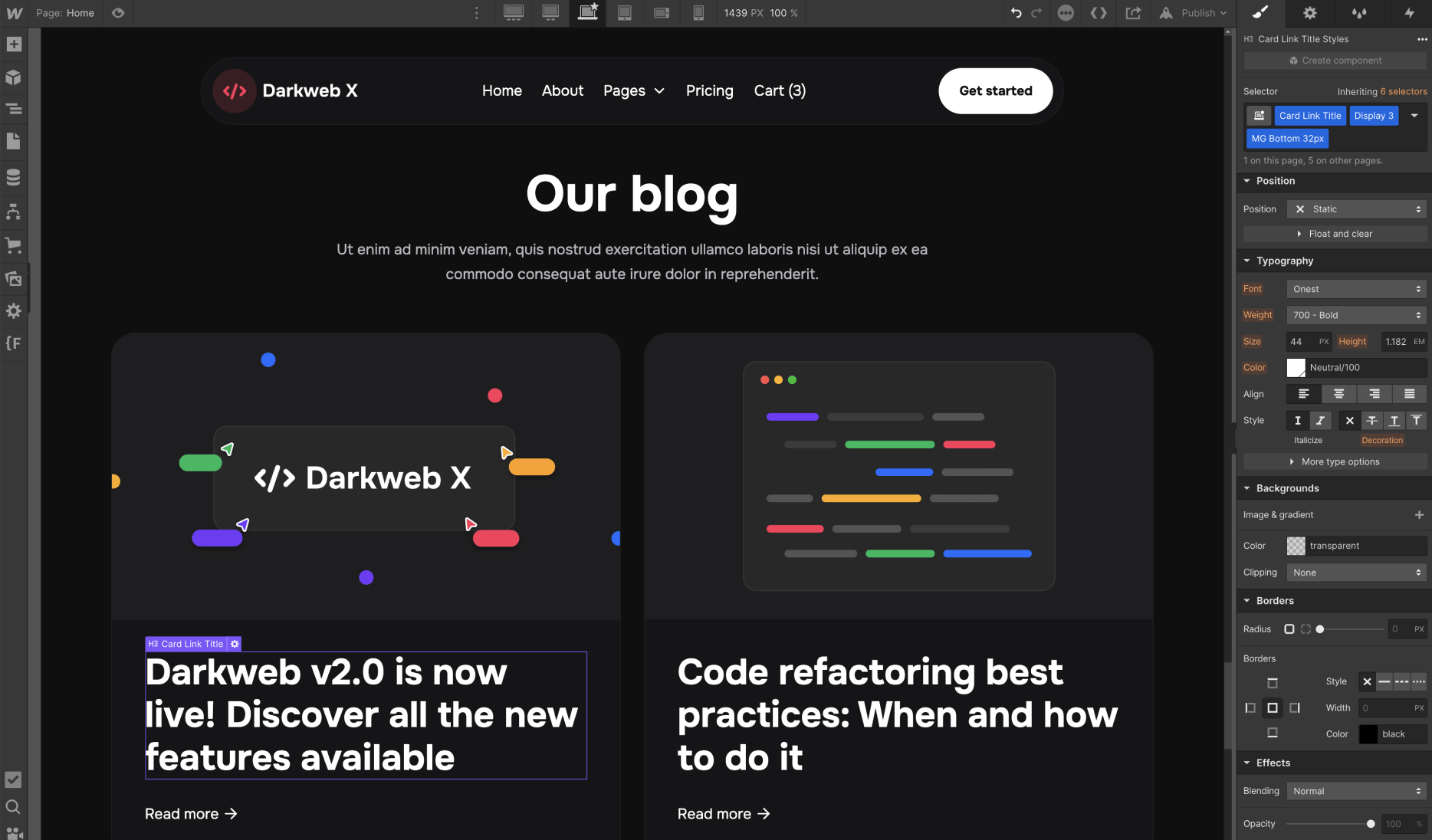 Blog - Darkweb X Webflow Template