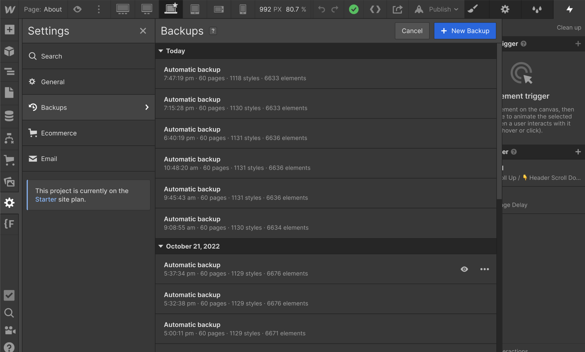 Backups - Darkweb X Webflow Template