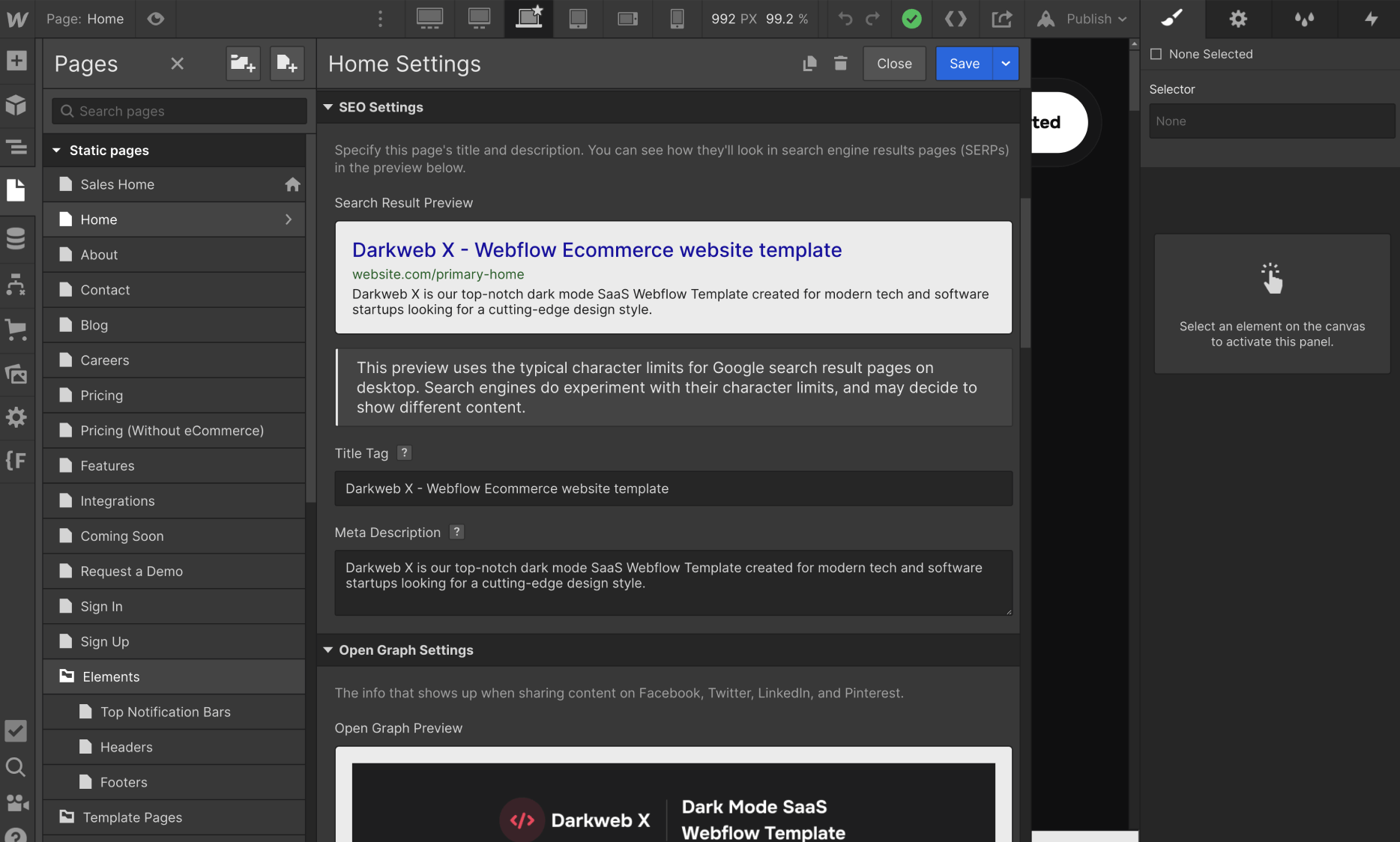 SEO - Darkweb X Webflow Template