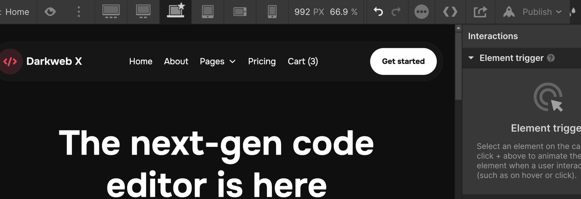 Responsive Design - Darkweb X Webflow Template