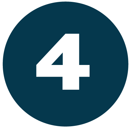 White number 4 in blue bubble